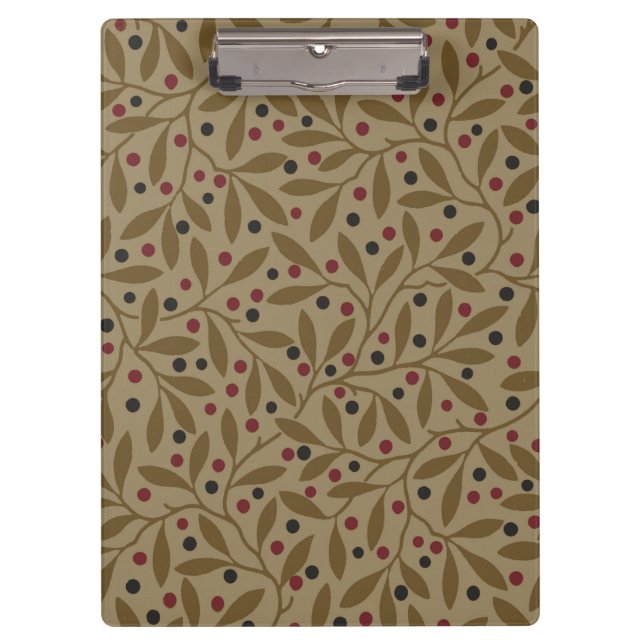 Leaf Berry Classic Colourful Pretty Pattern Art Clipboard (Front)
