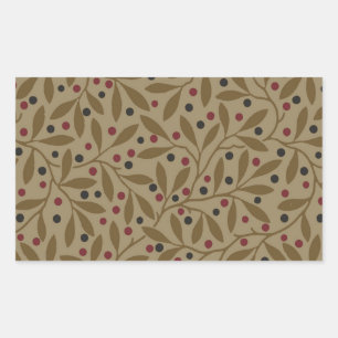 Leaf Berry Classic Colourful Pretty Pattern Art Rectangular Sticker