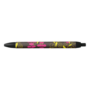 leaf black ink pen