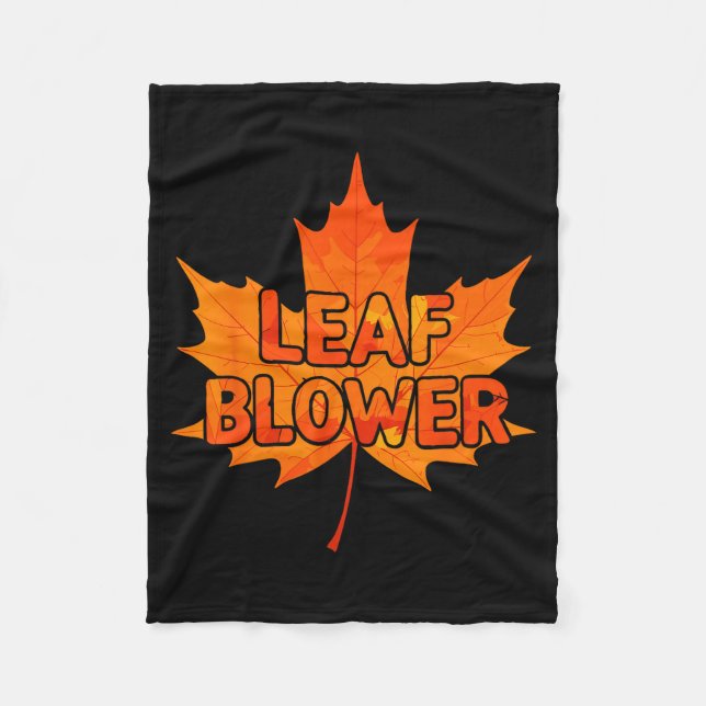 Leaf Blower Autumn Funny Halloween Matching Couple Fleece Blanket (Front)