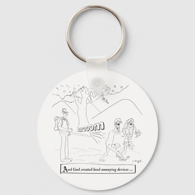 Leaf Blower Cartoon 9326 Key Ring (Front)