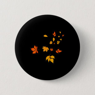 Leaf Blower Fall Leaves Funny Halloween Couple Mat 6 Cm Round Badge