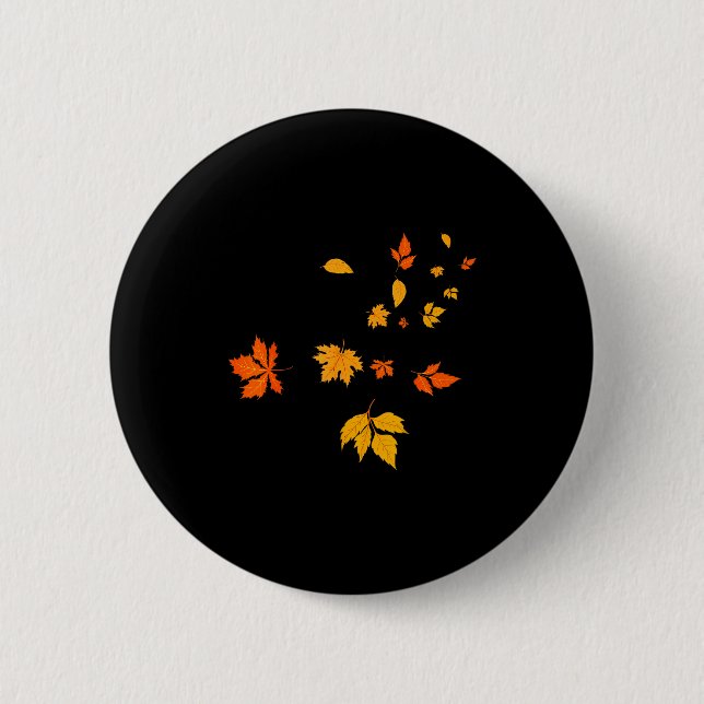 Leaf Blower Fall Leaves Funny Halloween Couple Mat 6 Cm Round Badge (Front)