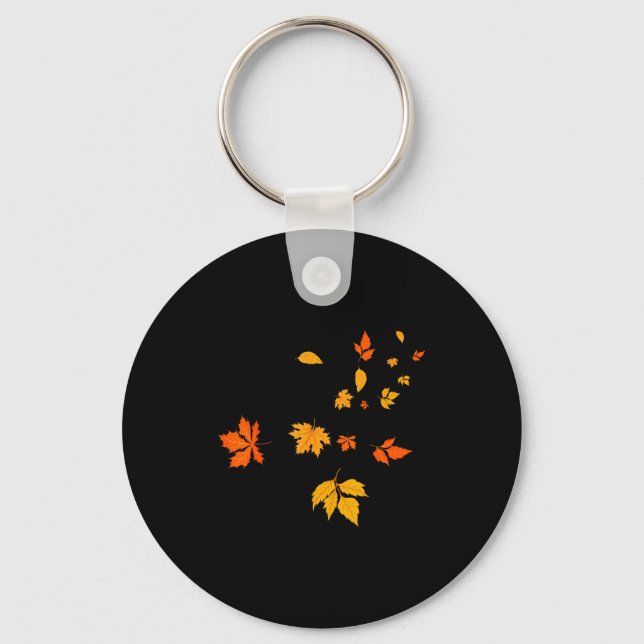 Leaf Blower Fall Leaves Funny Halloween Couple Mat Key Ring (Front)