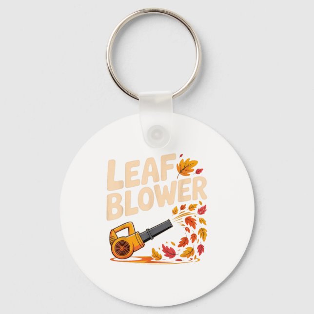 Leaf Blower Funny Autumn Fall Season Humor  Key Ring (Front)