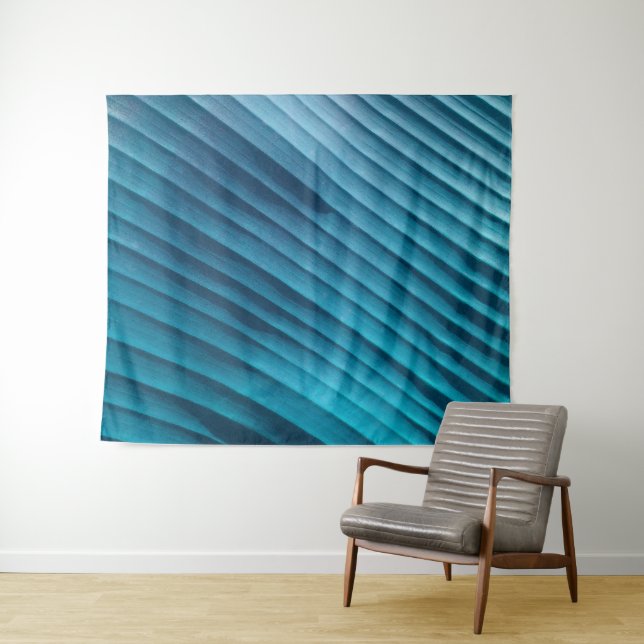Leaf Blue Diagonal Tapestry (In Situ (Horizontal))