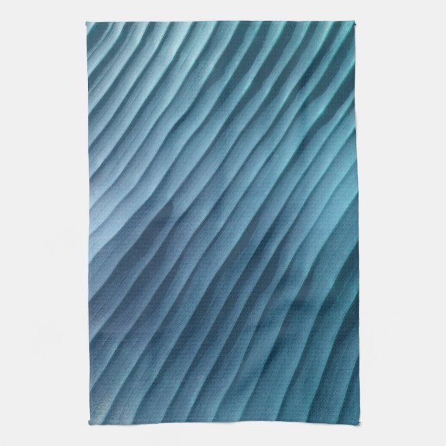Leaf Blue Diagonal Tea Towel (Vertical)