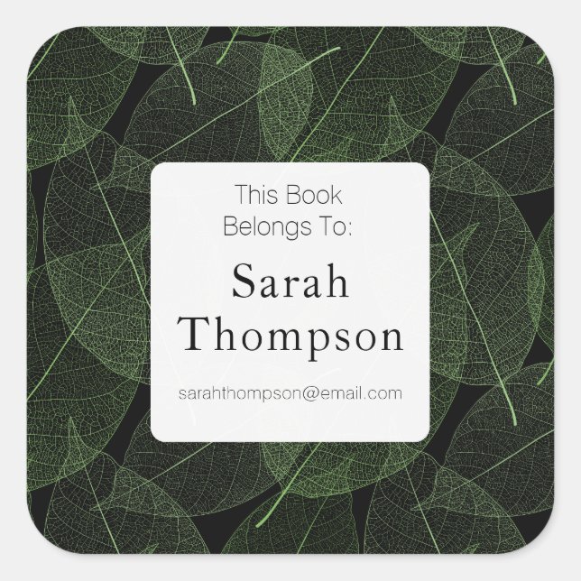 Leaf Bookplate This Book Belongs To Stickers (Front)