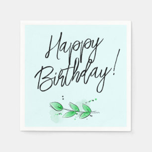 Leaf Botanical Birthday Napkin