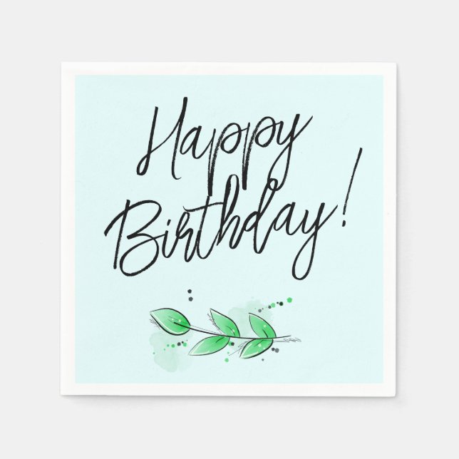 Leaf Botanical Birthday Napkin (Front)