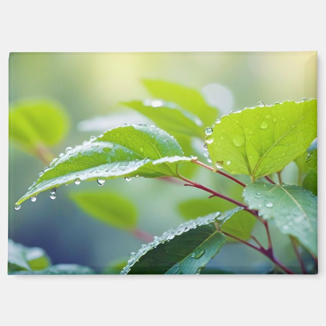 Leaf Close-up Calm Tranquil Nature Season Magnet (Front)