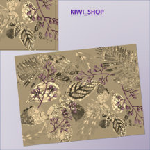 Leaf Collage with berries Taupe