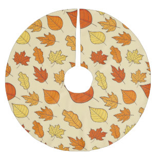 Leaf Concept: Autumn Symbol Pattern Brushed Polyester Tree Skirt