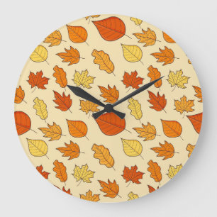 Leaf Concept: Autumn Symbol Pattern Large Clock