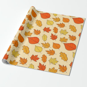 Leaf Concept Pattern. Leaf Fall and Autumn Symbol, Wrapping Paper