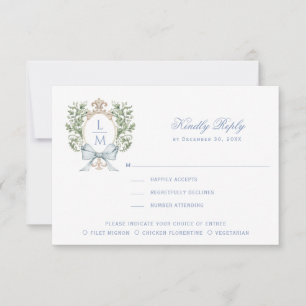 Leaf Crest w/ Bow Thank You Card