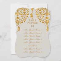 Leaf Damask Art Nouveau Table Seating Chart