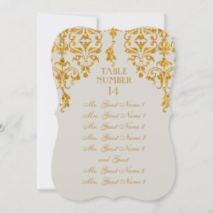 Leaf Damask Art Nouveau Table Seating Chart Invitation