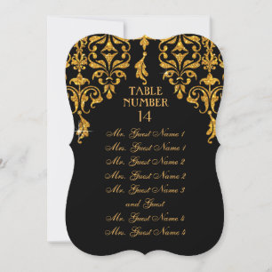 Leaf Damask Art Nouveau Table Seating Chart Invitation
