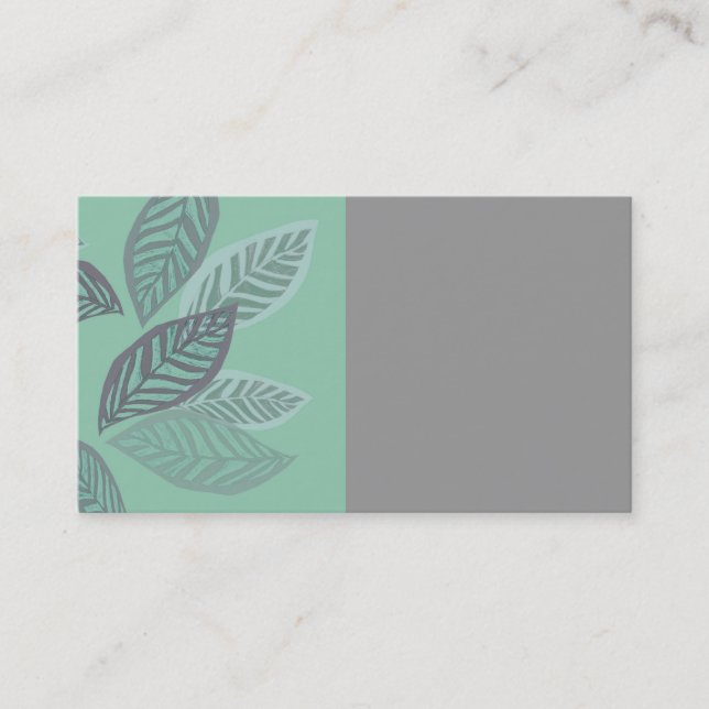leaf design minimalist nature artistic custom business card (Front)