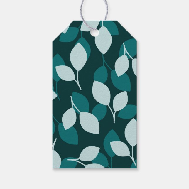 Leaf design print gift tag (Front)