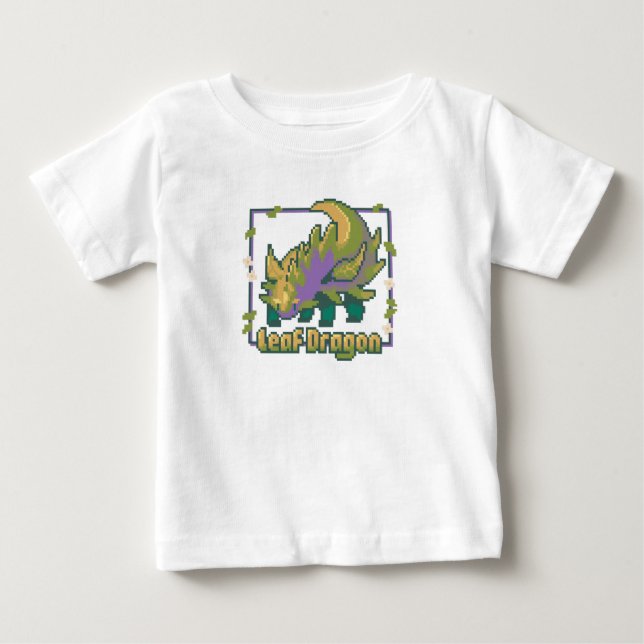 Leaf Dragon Pixel Art - Plant Dragon tshirt (Front)