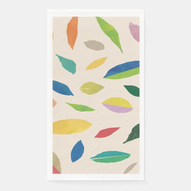 Leaf Drop Cream Paper Napkins (Front)