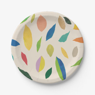 Leaf Drop Cream Paper Plates