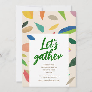 Leaf Drop Cream Party Invitation