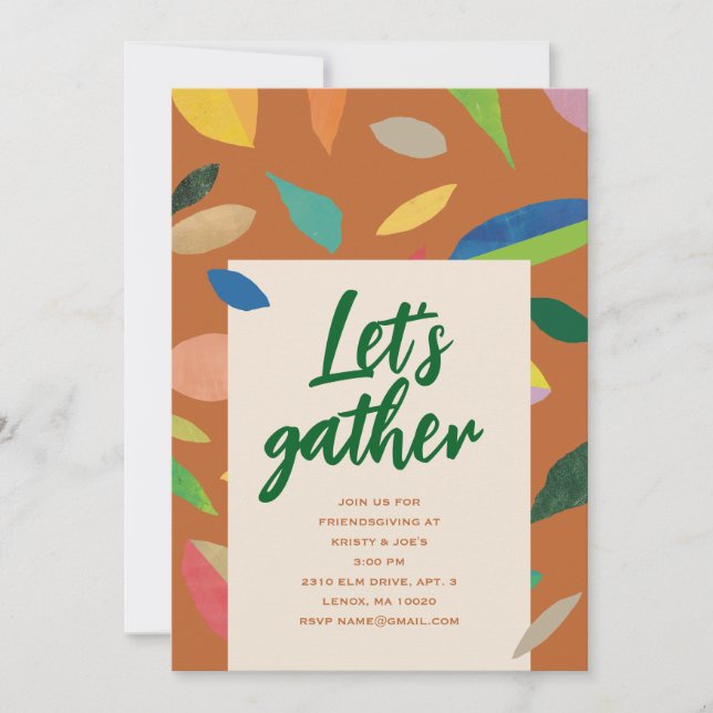 Leaf Drop Pumpkin Party Invitation (Front)