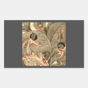 Leaf Faeries Mending Leaves Rectangular Sticker