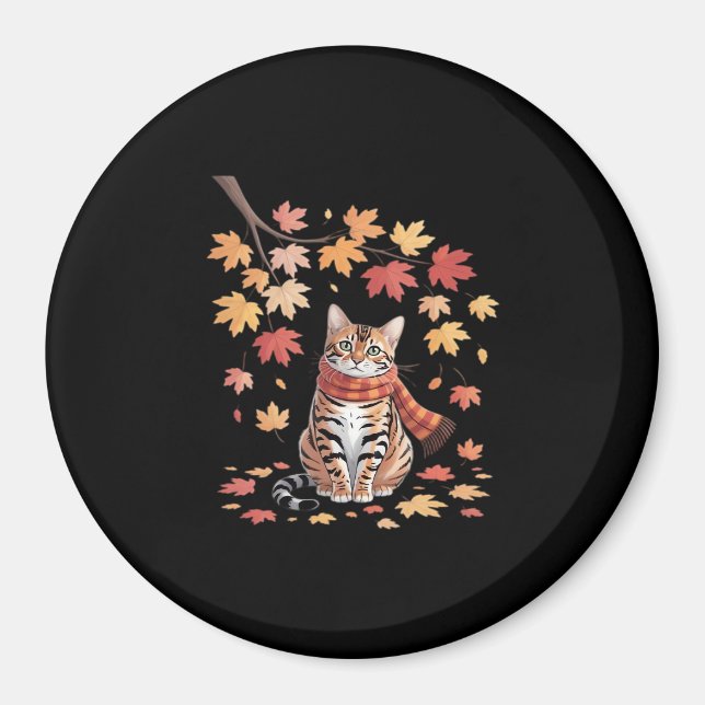 Leaf Fall Tree Hello Autumn Thanksgiving It’s Fall Magnet (Front)