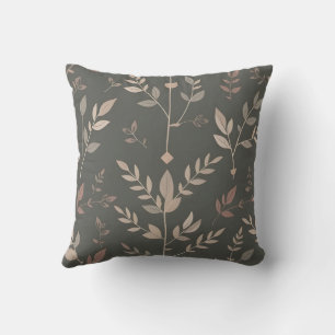 Leaf & Fern Design Dark Pastel Pattern Cushion