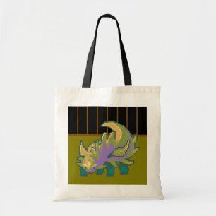 Leaf, fire, Dragon pixel art Tote Bag