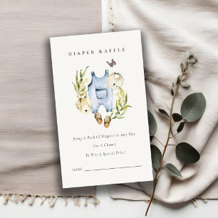 Leaf Foliage Boy Clothes Diaper Raffle Baby Shower Enclosure Card