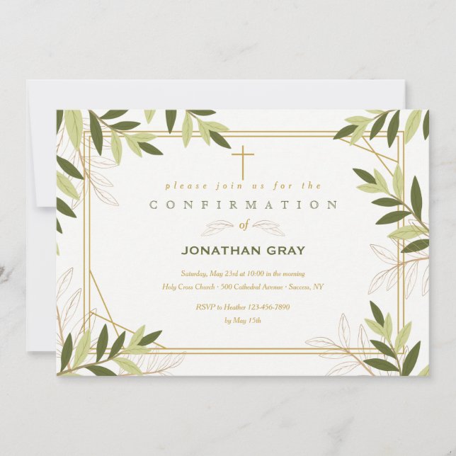 Leaf Frame Confirmation Invitation (Front)
