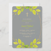 Leaf Frame Religious Invitations