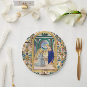Leaf from a Book of Hours Paper Plate