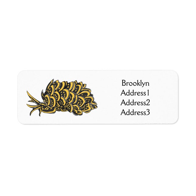 Leaf gilled sea slug cartoon illustration  (Front)