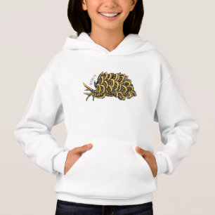 Leaf gilled sea slug cartoon illustration