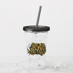 Leaf gilled sea slug cartoon illustration acrylic tumbler