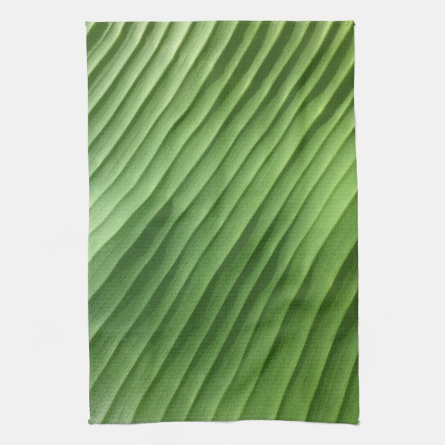 Leaf Green Diagonal Tea Towel (Vertical)