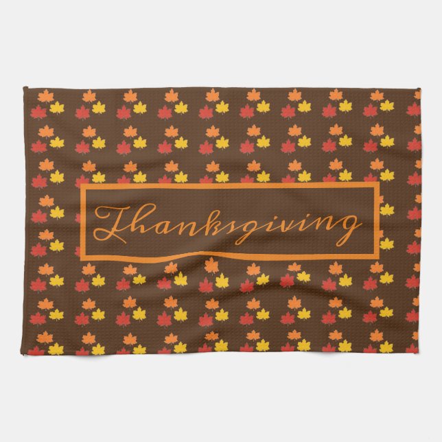 Leaf/halloween/Autumn Thankful Kitchen Towel (Horizontal)