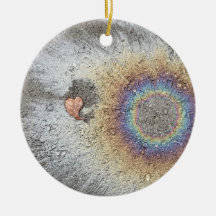 Leaf Heart and Rainbow personalised ornament