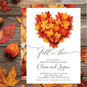 Leaf Heart Rehearsal Dinner Invitation