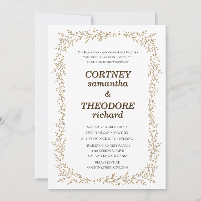 Leaf Heaven Wedding Invitation (Front)