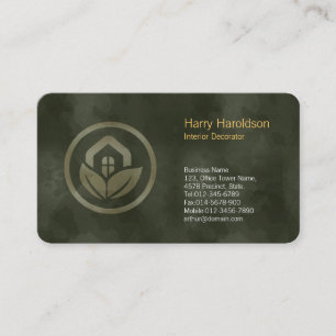 Leaf House Icon Interior Decorator BusinessCard Business Card