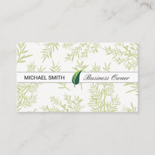 Leaf Illustration   Juniper Branches Business Card