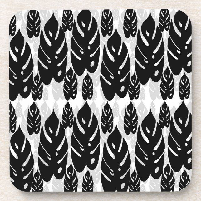 Leaf Illustration Pattern Design  Coaster (Front)