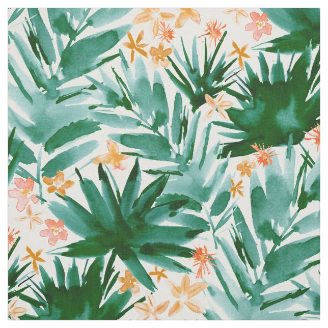 LEAF IT BE Watercolor Tropical Palms Fabric (Swatch)
